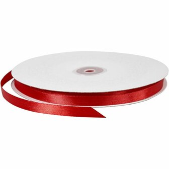 Satijnlint, rood, B: 10 mm, 100 m/ 1 rol