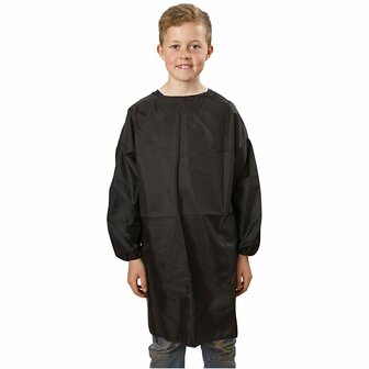 Schildersjas 7-12 Jaar - DIY Schilder Bescherming - Kinderen Zwarte Schildersjas - L 81cm - 1 Stuk
