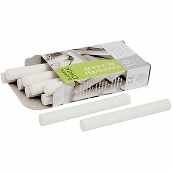 Schoolbordkrijt - Witte Krijtjes Set - Voor Schrijven, Tekenen &amp; Kinderkrijt Kunst - Perfect Voor School, Kantoor &amp; DIY Projecten - Hoogwaardige Kwaliteit - Lengte 8 cm - &Oslash; 10 mm - Set van 100 Stuks