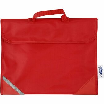 Schooltas, rood, D: 9 cm, afm 36x29 cm, 1 stuk