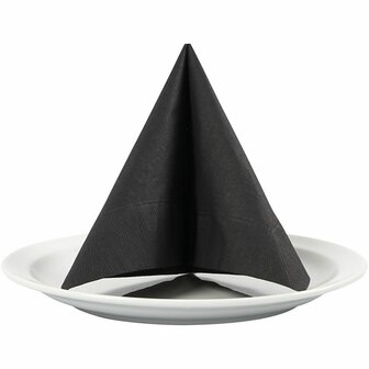 Zwarte Papieren Servetten - 3-Laags - Hoogwaardige Tafeldecoratie - Ideaal Voor Bruiloften, Feesten &amp; Creatieve Toepassingen - 33x33 cm - 20 Stuks