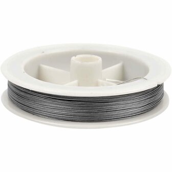 Sieradendraad - Zilverkleurig Metaaldraad - Hobbydraad Voor DIY Sieraden - Dunne Knutseldraad Voor Armbanden en Kettingen - Dikte 0,38 mm - Lengte 100 Meter - 1 Rol