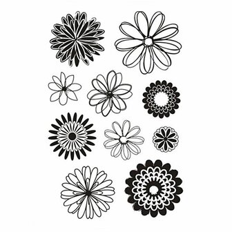 Silicone Stempels - Bloemen - DIY Knutselen - Decoratiestempels - Voor Papierprojecten - Zelfklevend Stempelmateriaal - Formaat 11x15,5 cm - 1 Vel