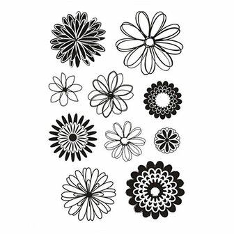 Silicone stempels, bloemen, 11x15,5 cm, 1 vel