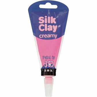 Silk Clay Creamy - Zelfhardende Klei - Neon Roze - Spelen, Kleien - 35ml - Silk Clay - 1 stuk