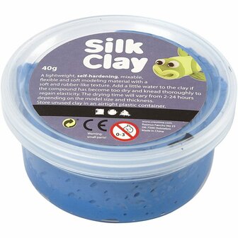 Silk Clay - Blauw - 40g - Zelfhardende Klei - Flexibel Boetseermateriaal voor Knutselen
