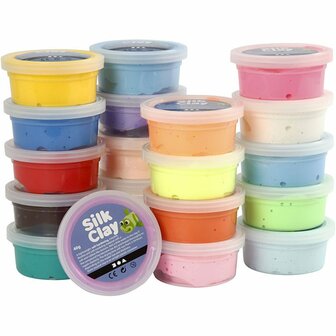 Silk Clay - Zelfhardende Klei - Diverse Kleuren - Spelen, Kleien - 40gr - Silk Clay - 20 stuks