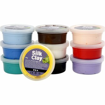 Silk Clay&reg;, diverse kleuren, Basic 1, 10x40 gr/ 1 doos