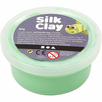 Silk Clay - Zelfhardende Klei - Lichtgroen - Spelen, Kleien - 40gr - Silk Clay - 1 stuk