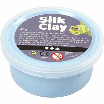 Silk Clay - Zelfhardende Klei - Neon Blauw - Spelen, Kleien - 40gr - Silk Clay - 1 stuk