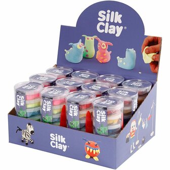 Silk Clay&reg;, neon kleuren, standaardkleuren, 12 set/ 1 doos