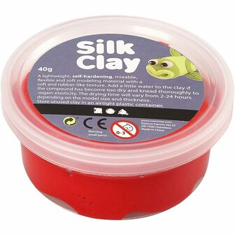 Silk Clay - Zelfhardende Klei - Rood - Spelen, Kleien - 40gr - Silk Clay - 1 stuk