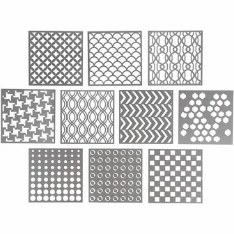 Sjabloon, afm 15x15 cm, dikte 0,31 mm, 10 vel