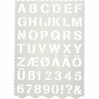 Sjabloon - Plastic Sjabloon Voor Knutselen - Inclusief Letters En Cijfers - Formaat: H: 25 mm - 21x29 cm - 1 Stuk - Hobby Sjablonen - Tekenhulp - DIY Decoratie