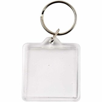 Sleutelhanger - Vierkante Sleutelhanger - Formaat 40x40mm - Set van 25 Stuks