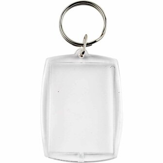 Sleutelhanger Transparant Acryl - DIY Fotohanger &amp; Tekenhanger - Knutselbare Sleutelhanger Voor Foto&rsquo;s, Quotes &amp; Decoratie - Creatieve Accessoire - 40x50 mm - 25 Stuks