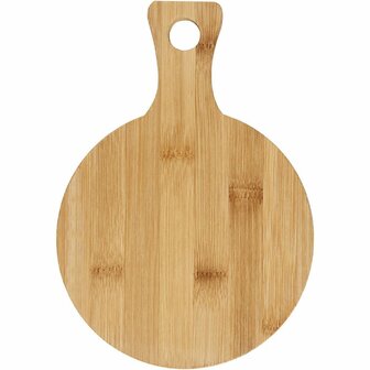 Ronde Houten Snijplank - 24 cm - Met Handvat &amp; Ophang Gat - Perfect Voor Serveren, Snijden, Tapasplank, Borrelplank, Koken, Keukengebruik &amp; Duurzaam Houtmateriaal