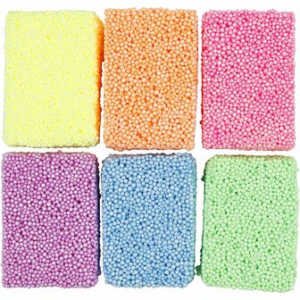 Soft Foam, neon kleuren, 6x10 gr/ 1 doos