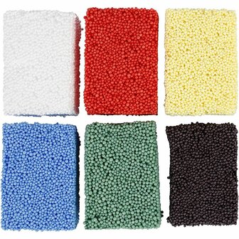 Soft Foam - Standaard Kleuren Niet Drogend Foam - DIY Kleien En Spelen - Inhoud 10 gram - Set van 6 stuks - Lichtgewicht Foam - Knutselmateriaal - Creatief Spelen