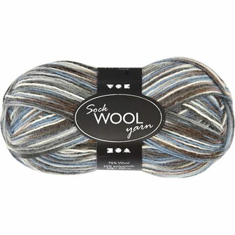 Sokkengaren, blauw/grijs harmonie, L: 200 m, 50 gr/ 1 bol