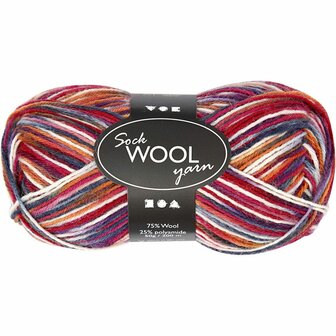 Sokkengaren Paars Wit - Wollen Garen Harmonie - Paars Sokkengaren - Handwerk Sokkengaren - Breigaren 200 m - 50g