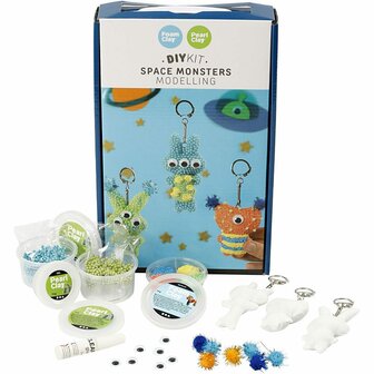 DIY knutselset voor space monsters - Creatieve set met Pearl Clay en Foam Clay - Inclusief decoraties en inspiratie