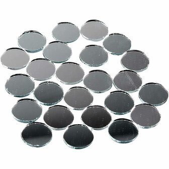 Spiegel Moza&iuml;ek Tegels - Ronde Spiegelstukjes - Decoratieve Moza&iuml;ekstukjes - DIY Glanzende Tegels - Diameter 18mm - Dikte 2mm - 400 Stuks