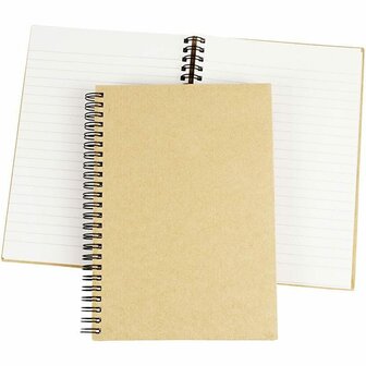 Spiraal Notitieboek - Bruin/Wit Papieren Notitieboek - A5 Formaat - Schrijfmateriaal - DIY Bullet Journal - School Kantoor - Spiraal Gebonden - 80 Vellen