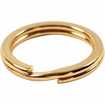 Splitring Verguld - Sieraden Splitring - Goudkleurige Splitring - DIY Sieraden Maken - Knutsel Splitringen - Sleutelhanger Splitring - Hobby Sieraden Accessoires - D 15 mm - 15 Stuks