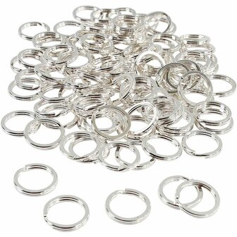 Splitringen - Verzilverd Metaalringen - DIY Sieraden Accessoires - Dubbele Ringen Voor Creatieve Projecten &amp; Sieraden Maken - Hoge Kwaliteit - Diameter 15 mm - Set van 100 Stuks
