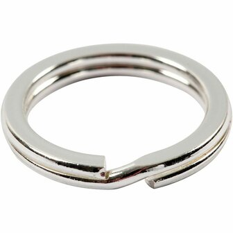 Verzilverde Splitringen - Stevige Metalen Ringen Voor Sieraden Maken &amp; DIY Accessoires - Hoogwaardige Kwaliteit - Perfect Voor Sleutelhangers &amp; Bedels - &Oslash;15 mm - Set Van 15 Stuks