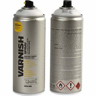 Vernis - Acrylvernis - Beschermende Lak - Topcoat - Finishlaag - Beschermlaag - Laklaag - Mat Spray Montana - 400 ml - Voor Acrylverf &amp; Buitenoppervlakken