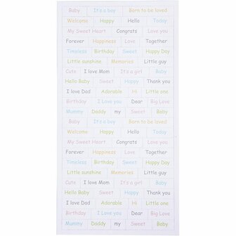 Stickers Baby - Zelfklevende-Stickers - 12x23 cm - 2x84 Stuks - DIY-Decoratie - Feest &amp; Scrapbooking