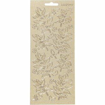 Stickers Goud - Bloemen-Design - Creatieve DIY-Stickers - Zelfklevend - Decoratie &amp; Knutselen - 10x23 cm - 1 Stickervel