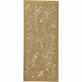 Stickers - Goud - Bladeren - Decoratieve Stickerbladeren - Zelfklevend voor Scrapbooking - Kaarten Maken en Decoreren - DIY Hobby Stickers - Afmetingen 10x23 cm