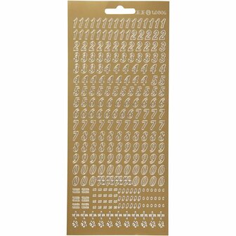 Stickers - goud - cijfers - 10x23 cm