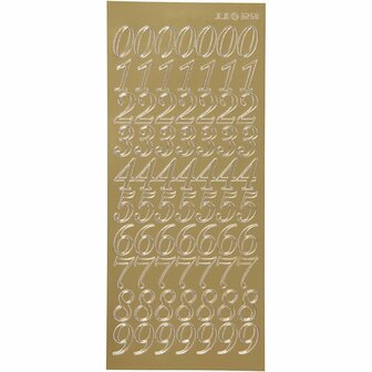 Stickers Goud - Cijfers - Zelfklevende-Stickers - Feest &amp; Scrapbooking - DIY-Plakstickers - 10x23 cm - 1 Stickervel