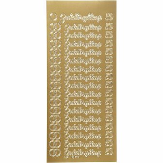 Stickers Goud - Hartjes Stickers - Gouden Valentijn Stickervellen - Zelfklevende Plakstickers - Kaarten Maken - DIY Knutselen &amp; Versiering - 10x23 cm