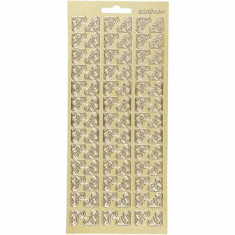 Stickers Goud - Uitnodiging Stickers - Zelfklevende Plakstickers - DIY Feestelijke Versiering - Stickervellen Voor Kaarten &amp; Scrapbooking - 10x23 cm