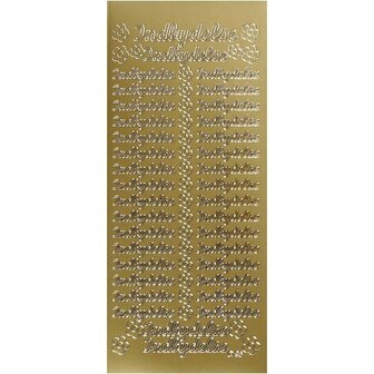 Stickers - goud - indbydelse - 10x23 cm