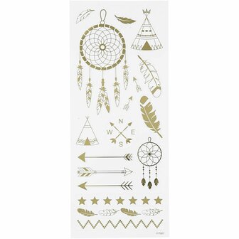 Stickers Goud - Muziek Stickers - Gouden Lier Stickervellen - Zelfklevende DIY Versiering - Knutselen &amp; Scrapbooking - 10x23 cm