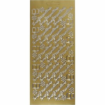 Stickers Goud - Bloemen Stickers - Margriet Stickervellen - Gouden Zelfklevende Stickers - DIY Decoratie - Kaarten Maken - Scrapbooking - 10x23 cm