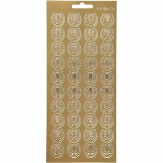 Stickers Goud - Swirl Stickers - Zelfklevende Foliestickers - Gouden Decoratie Stickervellen - DIY Kaarten Maken - Scrapbooking - 10x23 cm