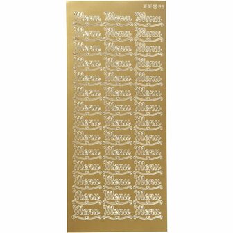 Stickers - Goudkleurige Tafeldecoratie Stickers - DIY Zelfklevende Kaartenstickers - Perfect Voor Menus &amp; Feestelijke Versiering - Hoogwaardige Kwaliteit - Afmetingen 10x23 cm - 1 Set