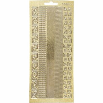 Stickers Goud - Rozen Stickers - Gouden Bloemen Stickervellen - Zelfklevende Decoratie Stickers - DIY Knutselen &amp; Scrapbooking - 10x23 cm