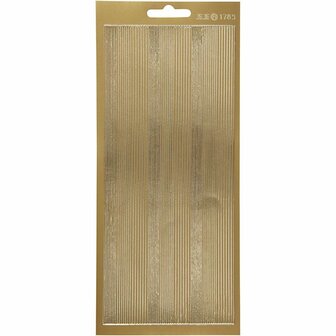 Stickers Goud - Randen Decoratie Stickers - Zelfklevende Foliestickers - Gouden Stickervellen Voor Kaarten Maken - DIY Scrapbooking - 10x23 cm