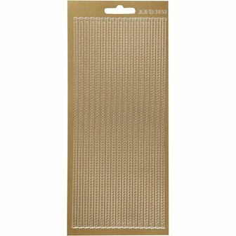 Stickers Goud - Zelfklevende Randen Stickers - Decoratieve Gouden Stickervellen - DIY Versiering - Kaarten Maken &amp; Scrapbooking - 10x23 cm - 1 Vel