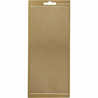 Stickers Goud - Luxe Zelfklevende Randen Stickers - Gouden Stickervellen - DIY Knutselen - Kaarten Maken - Scrapbooking &amp; Versiering - 10x23 cm - 1 Vel