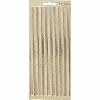 Stickers Goud - Randen Stickers - Zelfklevende Gouden Plakstickers - Decoratieve Stickervellen - DIY Scrapbooking &amp; Kaarten Maken - 10x23 cm - 1 Vel