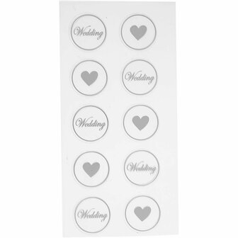 Stickers Goud - Bruiloft Stickers - Zelfklevende Harten &amp; Ringen Stickervellen - Decoratieve DIY Plakstickers - Kaarten Maken - Scrapbooking - 10x23 cm